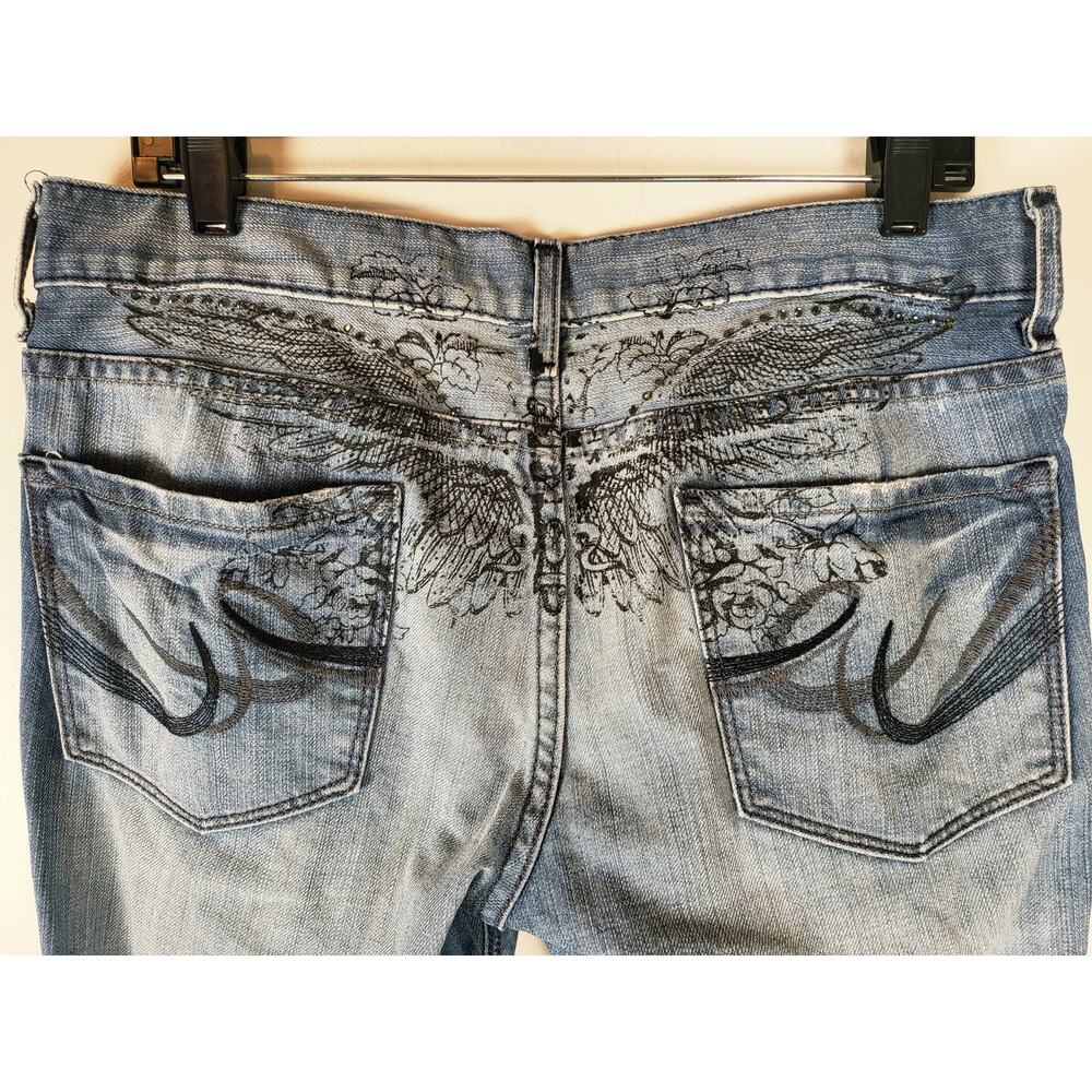 Vintage Express Jeans Eva Boot Cut Sz 10R Embellished Rhinestones Y2K Western - Picture 4 of 11